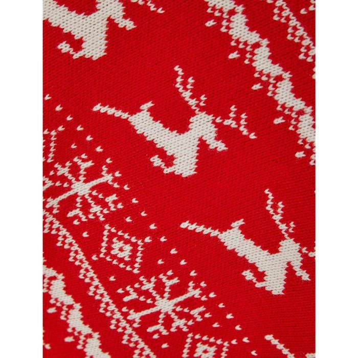 Christmas Claudia Reindeer Snowflake Poncho Cape 3A17493 Red Details