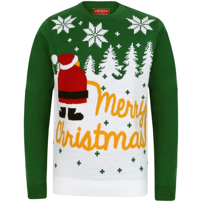 Christmas Xmas Snow Jumper 1A13464R Green