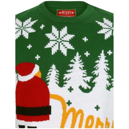 Christmas Xmas Snow Jumper 1A13464R Green Details 1