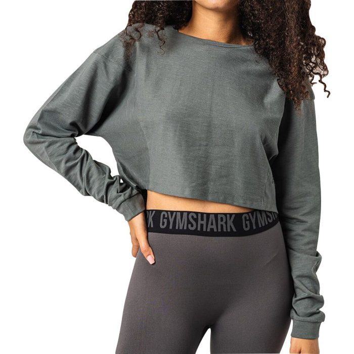 Gymshark Pause Long Sleeve Dipped Shoulder GLCT4433 CH