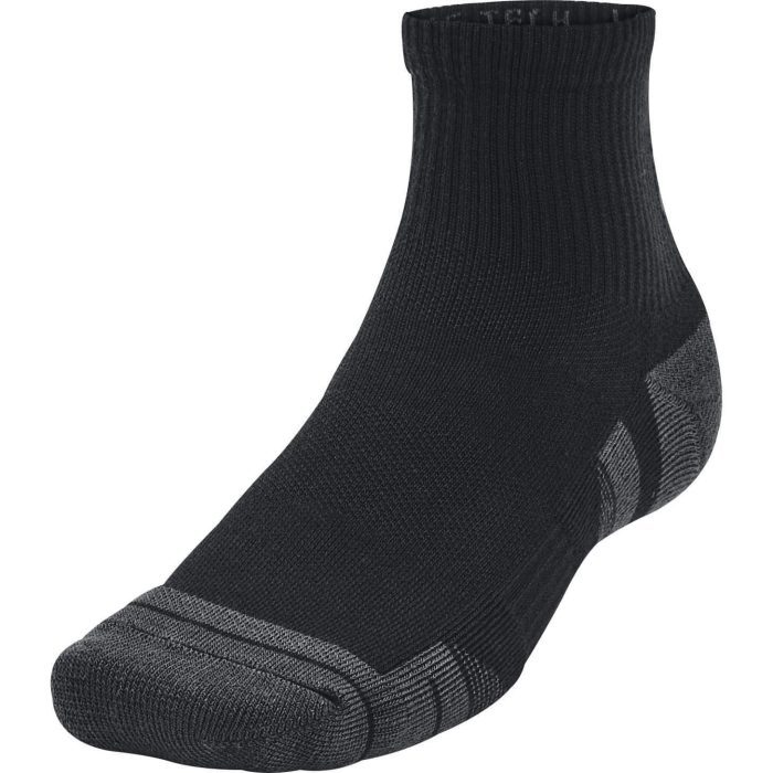 Under Armour Performance Tech 3 Pack Quarter Socks 1379510 001 Front