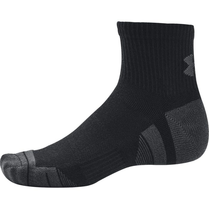 Under Armour Performance Tech 3 Pack Quarter Socks 1379510 001 Side