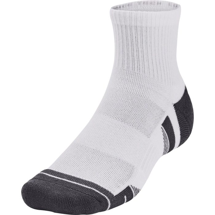 Under Armour Performance Tech 3 Pack Quarter Socks 1379510 100 Front