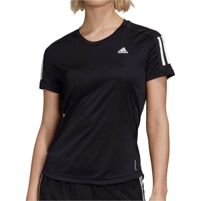 adidas own the run short sleeve womens running top black 28558181236944