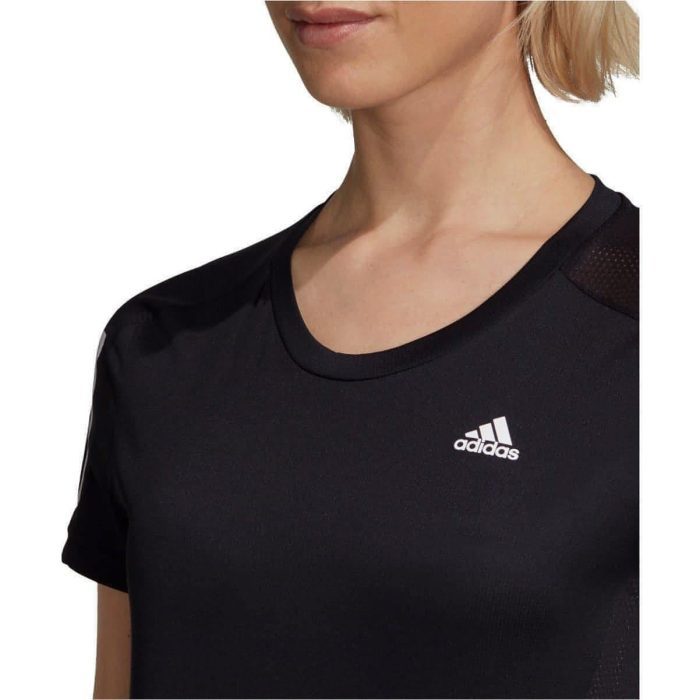 adidas own the run short sleeve womens running top black 29716599111888