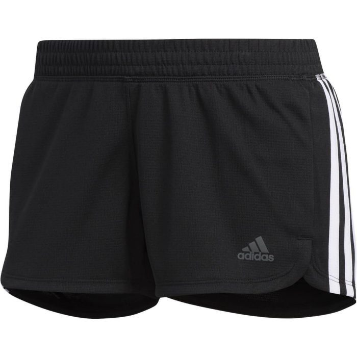 adidas pacer 3 stripes knit womens training shorts black 28548560421072