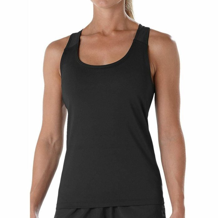 asics fitted womens running vest tank top black 29897206857936