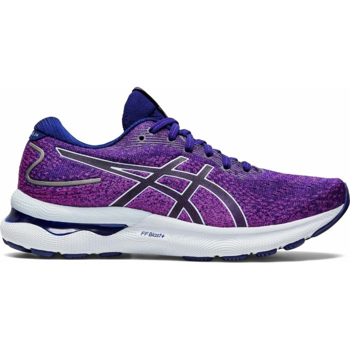 asics gel nimbus 24 womens running shoes purple 37451077648592