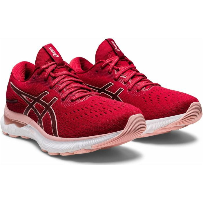 asics gel nimbus 24 womens running shoes red 37469806952656