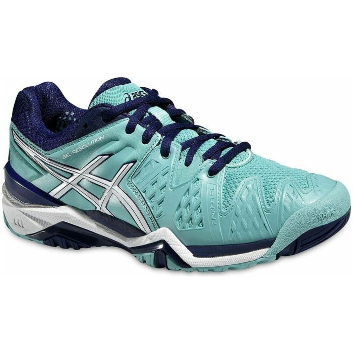 asics gel resolution 6 womens indoor court shoes blue 29831031783632