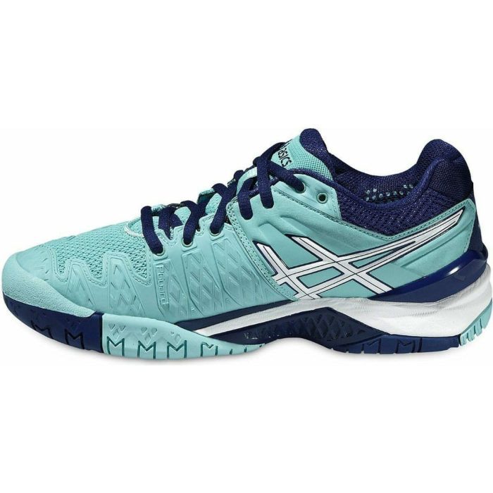 asics gel resolution 6 womens indoor court shoes blue 29831031816400