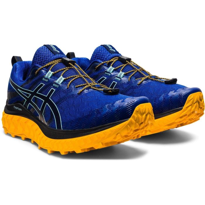 asics trabuco max mens trail running shoes blue 28740506976464