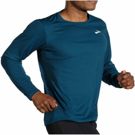 brooks atmosphere long sleeve mens running top blue 37319738261712