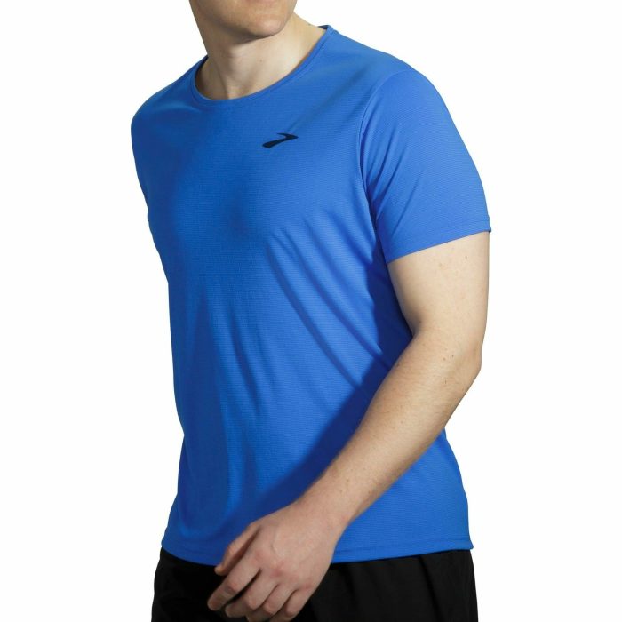 brooks atmosphere short sleeve mens running top blue 37329422385360