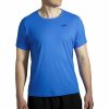 brooks atmosphere short sleeve mens running top blue 37329422418128