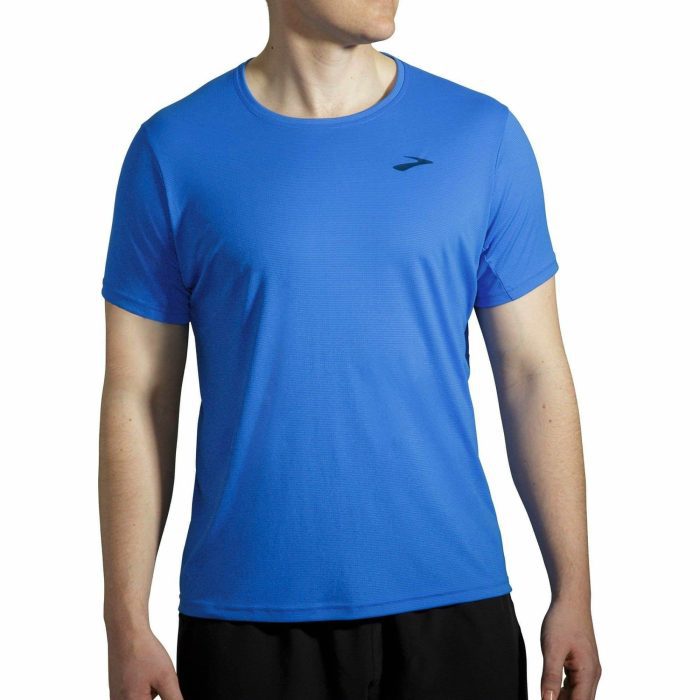 brooks atmosphere short sleeve mens running top blue 37329422418128