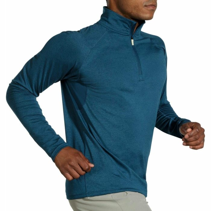 brooks dash half zip long sleeve mens running top blue 30274407989456