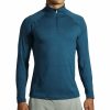 brooks dash half zip long sleeve mens running top blue 30274408087760