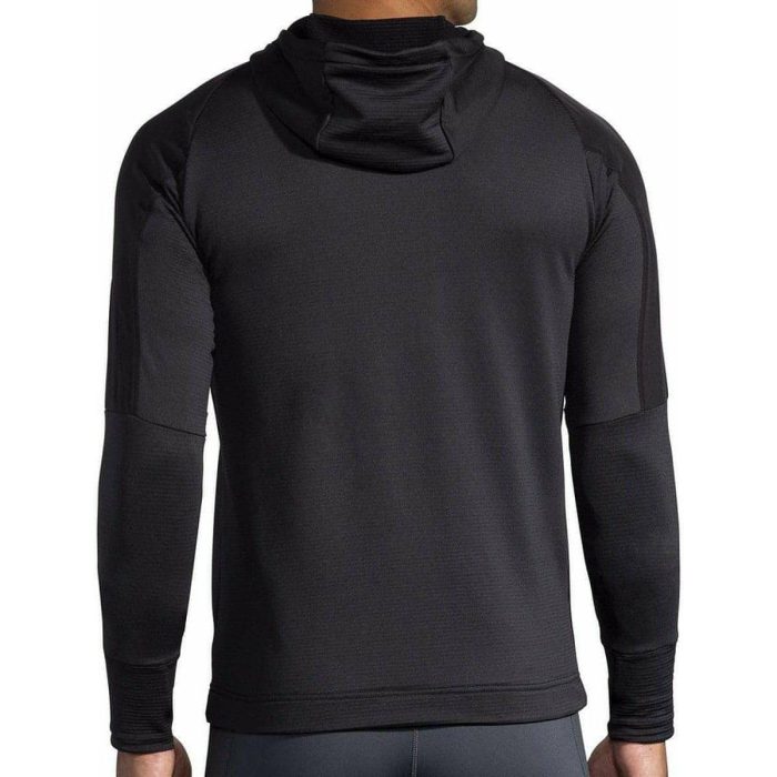 brooks notch thermal hooded long sleeve mens running top black 29520225272016