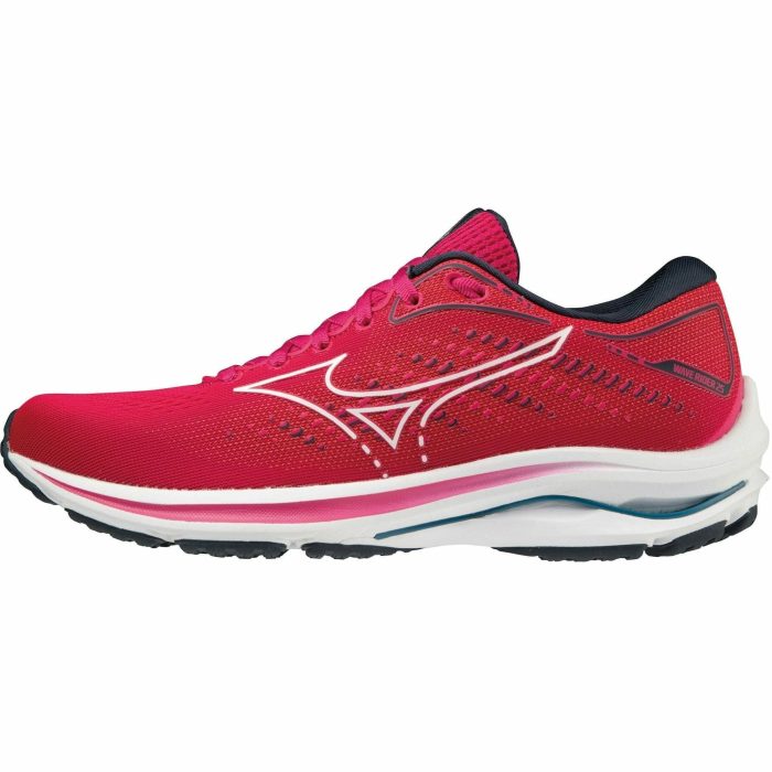 mizuno wave rider 25 womens running shoes pink 37299222675664