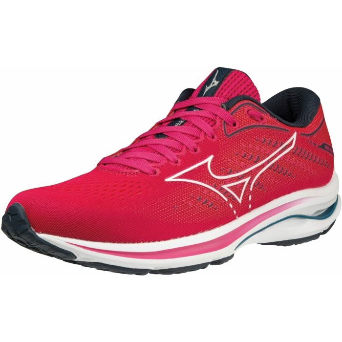 mizuno wave rider 25 womens running shoes pink 37299223167184