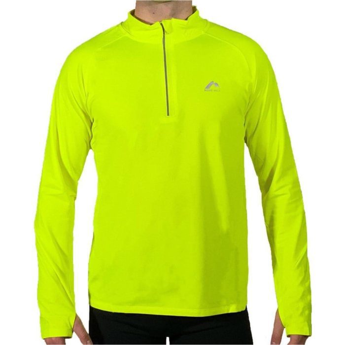 more mile vivid half zip long sleeve mens running top yellow 28540139012304