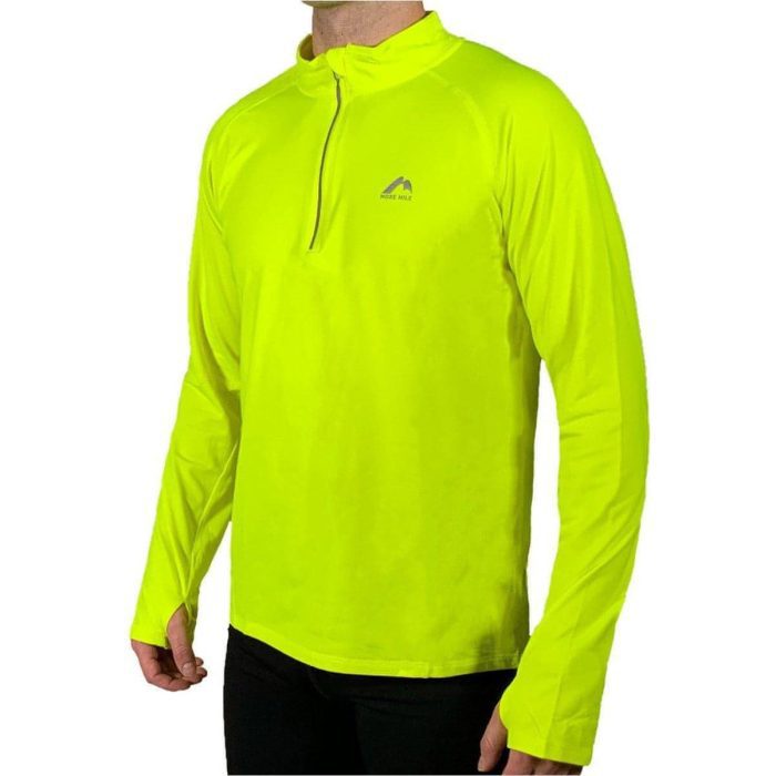 more mile vivid half zip long sleeve mens running top yellow 28540139077840