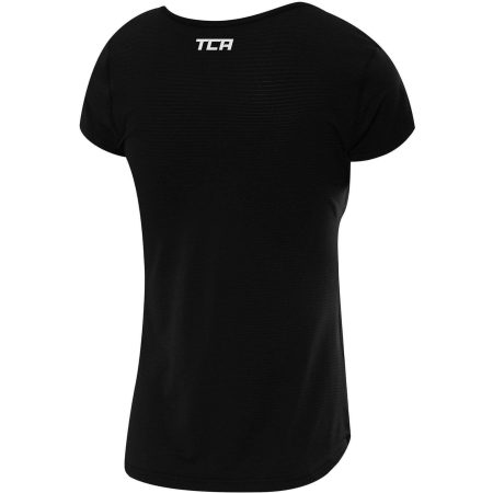 tca air scoop neck short sleeve womens training top black 29673184133328