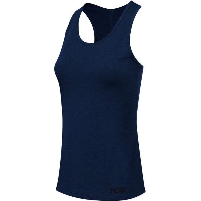 tca natural performance womens training vest tank top blue 29673415672016