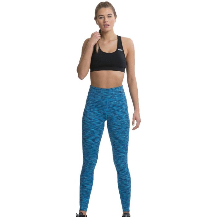 tca spaceknit premium womens long running tights blue 28811622711504