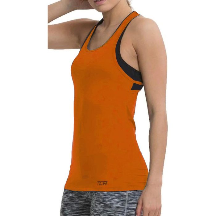 tca tech racerback womens running vest tank top Orange