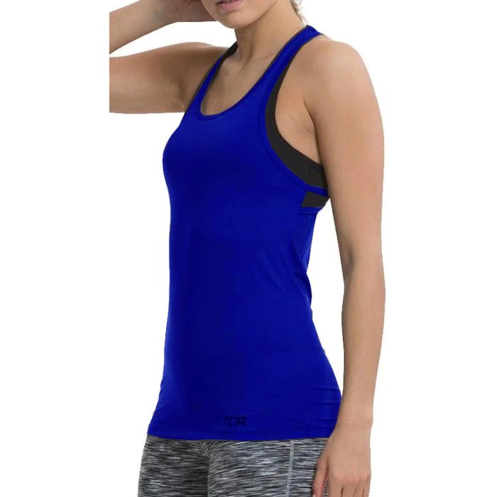 tca tech racerback womens running vest tank top blue