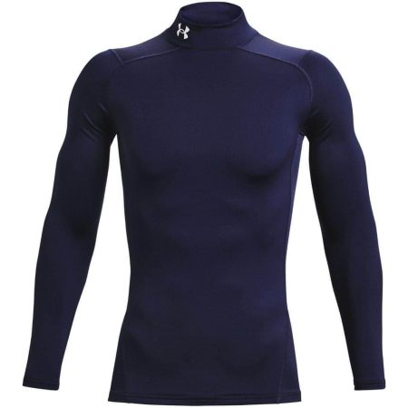 under armour coldgear compression mock long sleeve mens training top navy 28557693092048