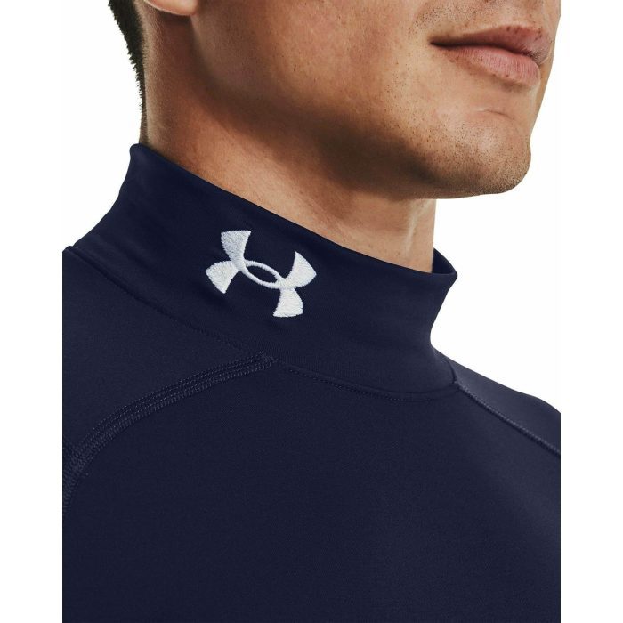 under armour coldgear compression mock long sleeve mens training top navy 37435533852880