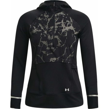 under armour outrun the cold half zip long sleeve womens running top black 37445725192400